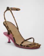 Image 5 of 6: Jacquemus Les Doubles Ankle-Strap Bicolor Sandals