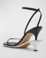 Image 3 of 6: Jacquemus Les Doubles Ankle-Strap Bicolor Sandals