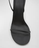 Image 4 of 6: Jacquemus Les Doubles Ankle-Strap Bicolor Sandals