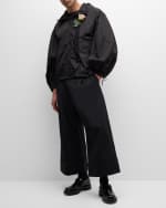 Image 4 of 5: Simone Rocha Men's Puff-Sleeve Jacket with Flower