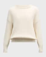 Image 2 of 6: Vince Ribbed Funnel-Neck Cotton Cashmere Sweater