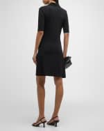Image 3 of 6: Vince Elbow-Sleeve Mini Polo Dress