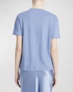 Image 4 of 6: Vince Drop-Shoulder Linen Crewneck Short-Sleeve T-Shirt