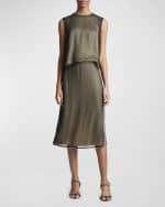 Image 3 of 3: Vince Beaded Border Sheer Midi Skirt