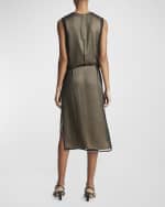 Image 2 of 3: Vince Beaded Border Sheer Midi Skirt