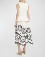 Image 4 of 6: Ulla Johnson Edda Combo Knit Sleeveless Peplum Top