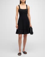 Image 2 of 6: SIMKHAI Franklin Crochet Fit & Flare Mini Dress