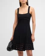 Image 5 of 6: SIMKHAI Franklin Crochet Fit & Flare Mini Dress