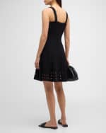 Image 3 of 6: SIMKHAI Franklin Crochet Fit & Flare Mini Dress