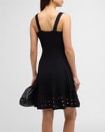 Image 4 of 6: SIMKHAI Franklin Crochet Fit & Flare Mini Dress