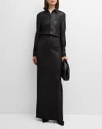 Image 7 of 7: Rosetta Getty Sequin Chiffon Slim Collared Shirt