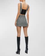 Image 3 of 5: Alice + Olivia Donald High-Rise Side-Button Mini Skirt