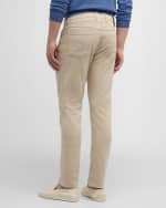 Image 5 of 6: Canali Men's Slim Fit Denim Flat-Front Pants