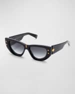 Image 2 of 2: Balmain B-Muse Acetate & Titanium Cat-Eye Sunglasses