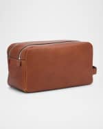 Image 2 of 4: Brunello Cucinelli Men's Leather Zip Toiletry Bag
