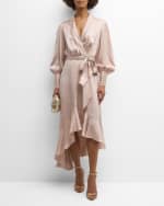 Image 2 of 6: Zimmermann Silk Wrap Midi Dress