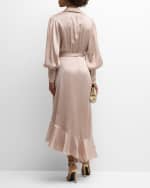 Image 4 of 6: Zimmermann Silk Wrap Midi Dress