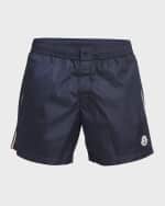 Image 1 of 4: Moncler Men's Classic Side-Stripe Swim Shorts