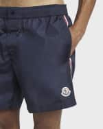 Image 4 of 4: Moncler Men's Classic Side-Stripe Swim Shorts