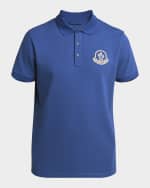 Image 1 of 6: Moncler Men's Textured Logo Polo Shirt