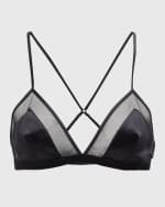 Image 1 of 5: Dolce&Gabbana Mesh-Trim Satin Triangle Bra