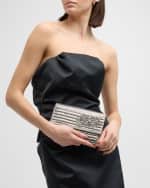 Image 2 of 6: Whiting & Davis Marilyn Embellished Flap Clutch Bag