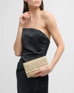 Image 3 of 6: Whiting & Davis Marilyn Embellished Flap Clutch Bag