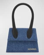 Image 1 of 6: Jacquemus Le Chiquito Moyen Denim Top-Handle Bag