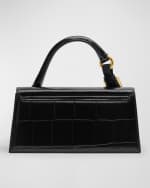 Image 4 of 4: Jacquemus Le Chiquito Long Croc-Embossed Top-Handle Bag