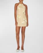 Image 4 of 4: BERNADETTE Delilah Embroidered Linen Mini Dress