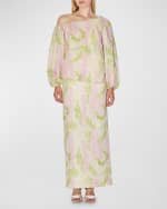 Image 4 of 4: BERNADETTE Norma Floral-Print Linen Maxi Skirt
