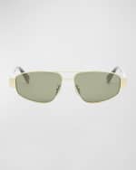 Image 1 of 5: Celine Triomphe Metal Aviator Sunglasses