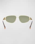 Image 5 of 5: Celine Triomphe Metal Aviator Sunglasses