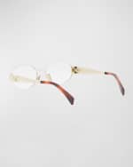 Image 2 of 5: Celine Triomphe Metal Oval Glasses
