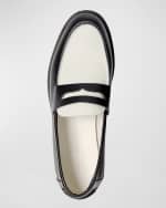 Image 5 of 5: DUKE + DEXTER Men's Wilde Bicolor Leather Penny Loafers