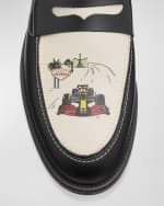 Image 4 of 6: DUKE + DEXTER Men's Wilde Vegas Strip Leather Penny Loafers