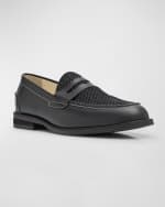 Image 5 of 6: DUKE + DEXTER Men's Wilde Rattan and Leather Penny Loafers
