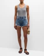 Image 5 of 6: AGOLDE Parker Distressed Denim Shorts