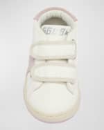 Image 3 of 5: Golden Goose Girl's June Nappa Leather Glitter Star Sneakers, Baby/Toddler