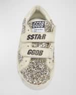 Image 3 of 5: Golden Goose Girl's Old School Glitter Dual-Grip Sneakers, Baby/Toddler
