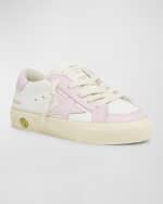 Image 2 of 5: Golden Goose Girl's May Leather Star Sneakers, Toddler/Kids