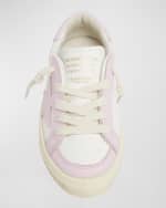 Image 3 of 5: Golden Goose Girl's May Leather Star Sneakers, Toddler/Kids