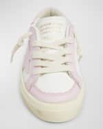 Image 4 of 5: Golden Goose Girl's May Leather Star Sneakers, Toddler/Kids