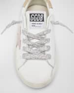 Image 4 of 5: Golden Goose Girl's Superstar Suede Star Low-Top Leather Sneakers, Baby/Toddler