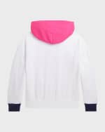 Image 2 of 5: Ralph Lauren Childrenswear Girl's Polo Bear Printed Fleece Hoodie, Size S-XL