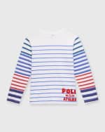 Image 1 of 4: Ralph Lauren Childrenswear Boy's Striped Heavyweight Jersey Shirt, Size 2-7