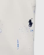 Image 3 of 3: Ralph Lauren Childrenswear Boy's Paint Splatter-Print Fleece Shorts, Size 2-7