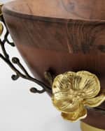 Image 3 of 4: Michael Aram Gold Orchid Wooden Bowl