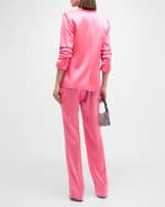 Image 3 of 6: Cinq a Sept Sarie Satin Drawstring Straight-Leg Pants