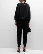 Image 3 of 6: Cinq a Sept Brandy Chunky Rhinestone Crew Sweatshirt